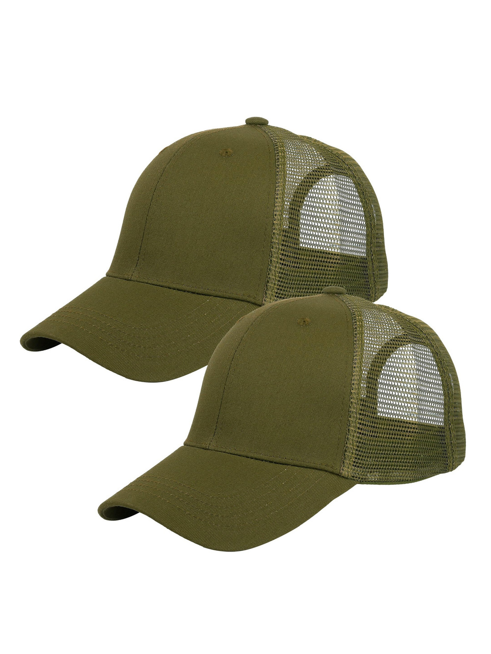 Trucker Hat Baseball Cap Structured | 2 Pack, Army Green, Army Green | Size OS